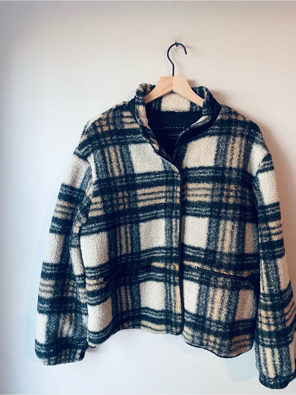 Sanctuary Plaid Sherpa Teddy Coat